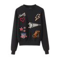 Black Varsity Applique Top