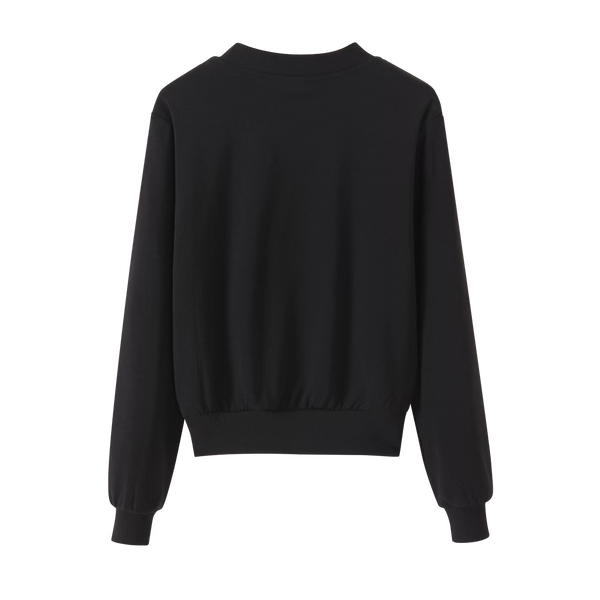 Black Varsity Applique Top