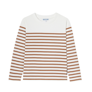 White and Beige Hermine Stripe Sweater
