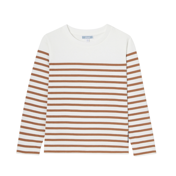 White and Beige Hermine Stripe Sweater