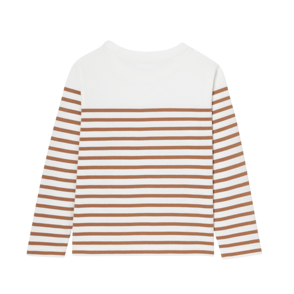 White and Beige Hermine Stripe Sweater