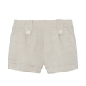 Beige Little Boys Linen Short