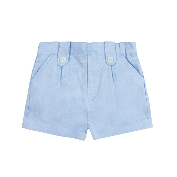 Blue Little Boys Linen Short