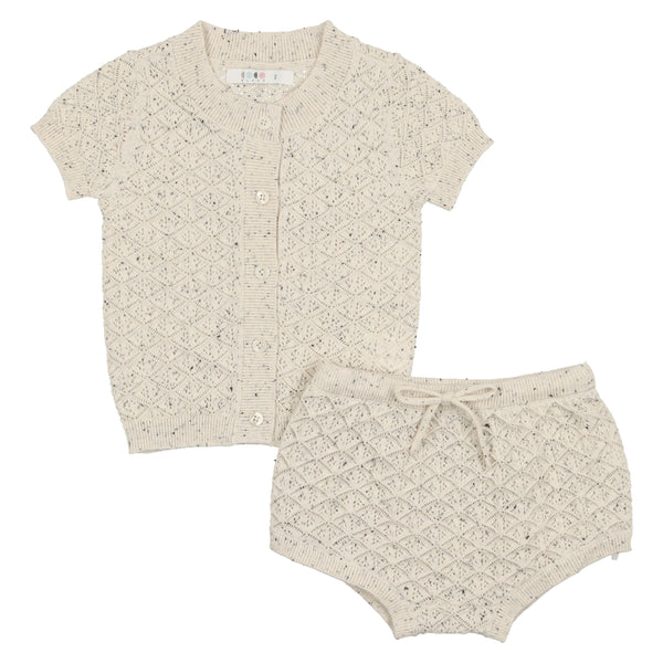 CCB Cream Pointelle Short Outfit