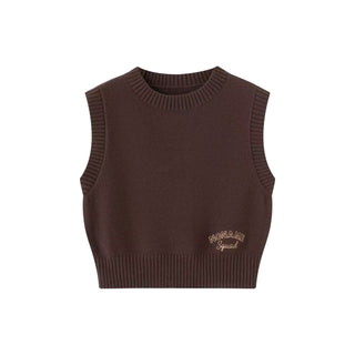 Chocolate Chunky Crop Sweater Vest
