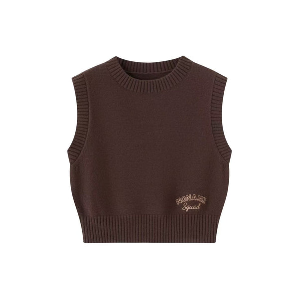 Chocolate Chunky Crop Sweater Vest