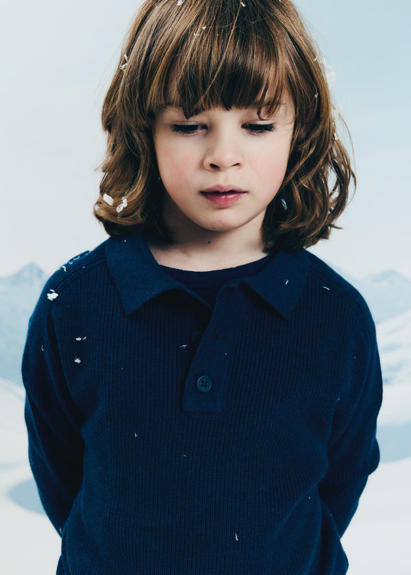Navy Zietse Knit Polo