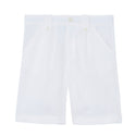 White Classic Linen Short