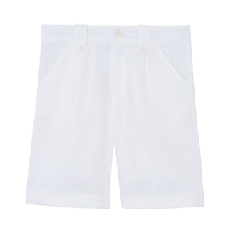 White Classic Linen Short