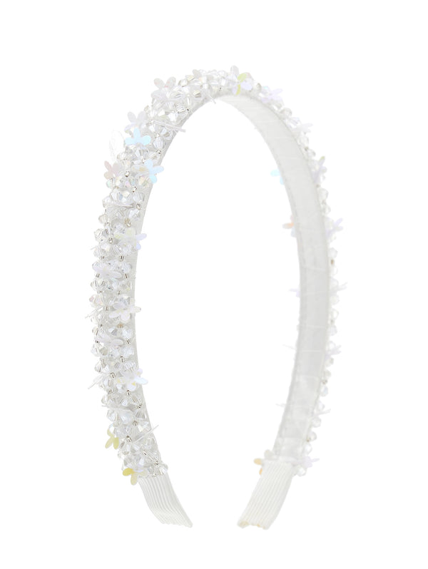 White Crystal Beads Headband