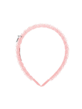 Fairy Tale Pink Satin Crystal Headband