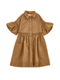 Caramel Button Shirt Dress