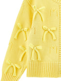 Yellow Bow Knit Cardigan