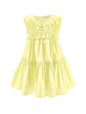 Yellow Poplin Tiered Dress