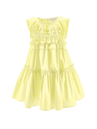 Yellow Poplin Tiered Dress