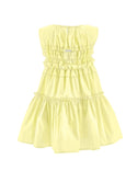 Yellow Poplin Tiered Dress