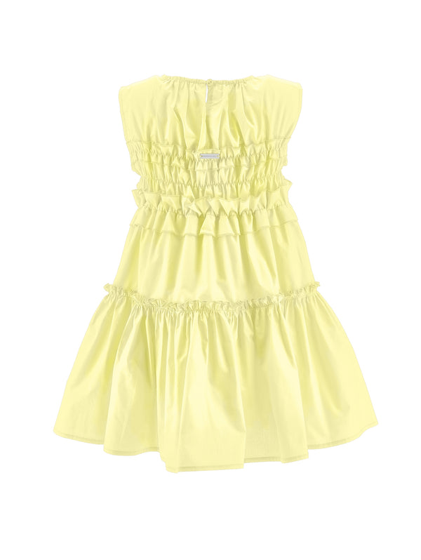 Yellow Poplin Tiered Dress