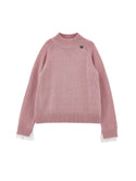 Blush Rose Wool Knit Mockneck Sweater