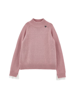 Blush Rose Wool Knit Mockneck Sweater
