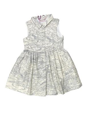 White and Blue Anne Dress