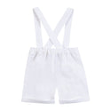 White Baby Linen Overall Short