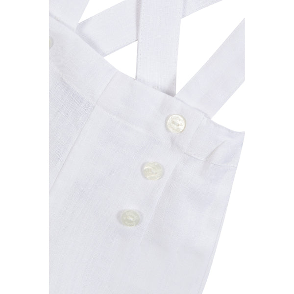 White Baby Linen Overall Short