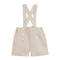 Beige Baby Linen Overall Short