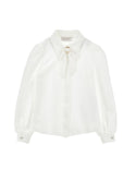 White Jersey Madga Bow Blouse