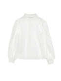 White Jersey Madga Bow Blouse