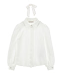 White Jersey Madga Bow Blouse