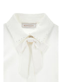 White Jersey Madga Bow Blouse