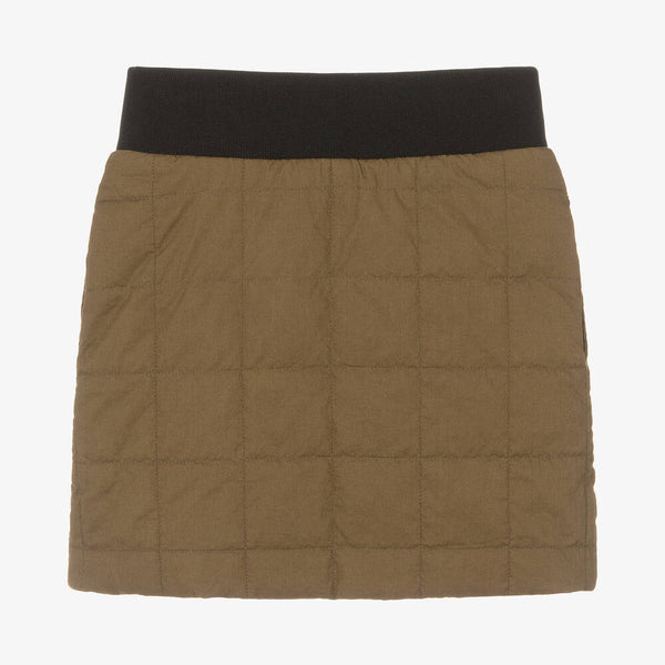 Khaki Zip Quilted Skirt