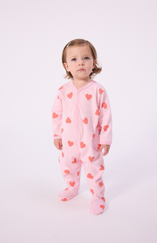Pink Heart Footie
