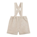 Beige Baby Linen Overall Short