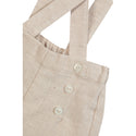 Beige Baby Linen Overall Short