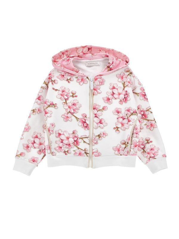 White and Pink Peach Blossom Hoodie