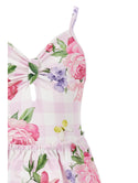 Pink Gingham Flower Swimsuit
