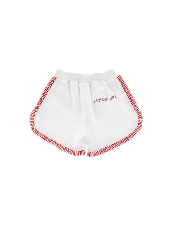 White with Colored Trim Ruffle Short
