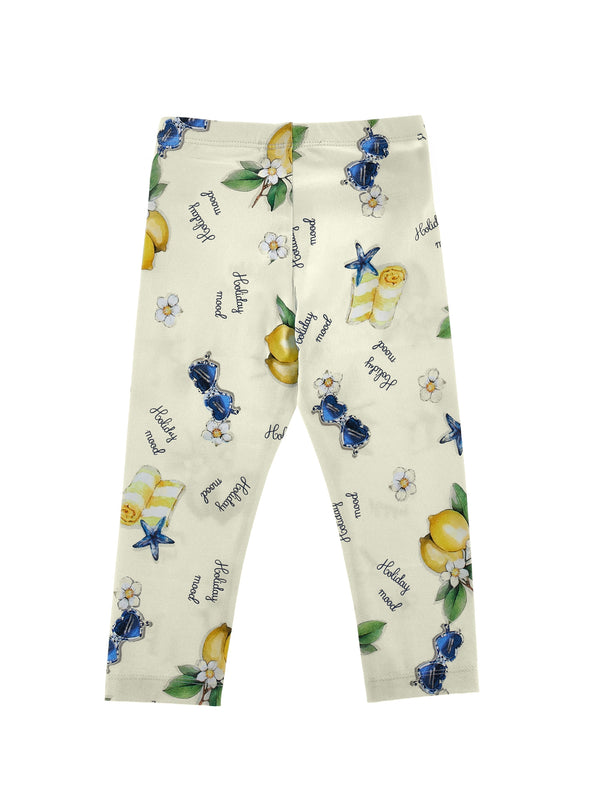 Yellow Lemon Print Legging