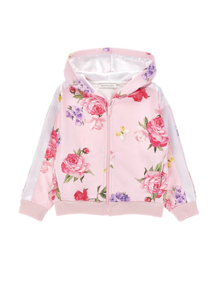 Pink Bouquet Floral Zip Up Hoodie