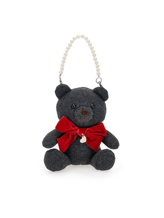 Gray Plush Teddy Bag