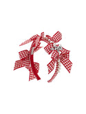 Cream and Ruby Houndstooth Bow Headband