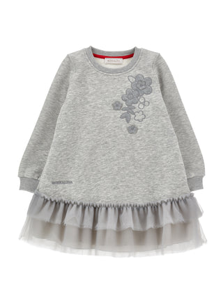 Gray Floral Fleece Sporty Dress
