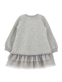 Gray Floral Fleece Sporty Dress