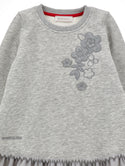 Gray Floral Fleece Sporty Dress