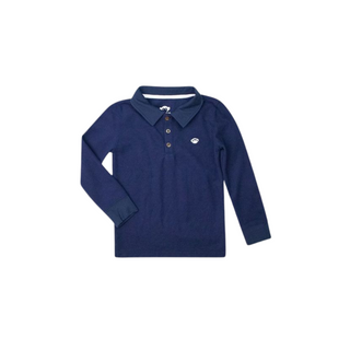Navy Parker Long Sleeve Polo