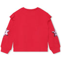 Fuchsia Sequin Star Ruffle Sweatshirt