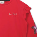 Fuchsia Sequin Star Ruffle Sweatshirt
