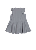 Grey Blue Sleeveless Dress with Pockets