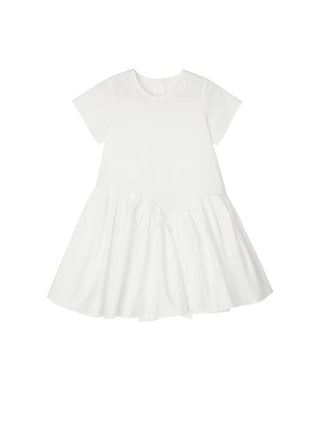 White Short Sleeve Poplin Dress